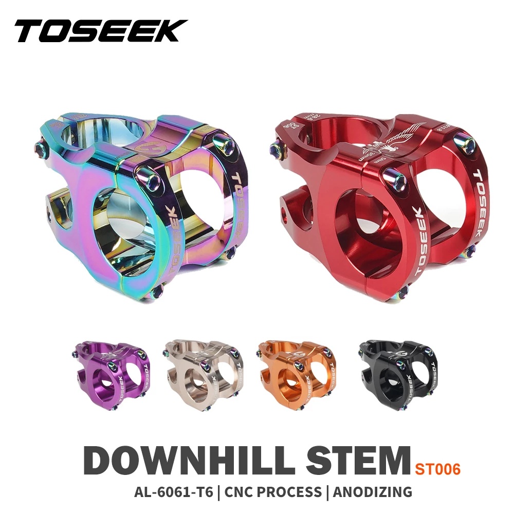Toseek MTB 把立 CNC 鋁合金 35mm 31.8 車把自行車超輕 0 度適用於 DH AM Enduro
