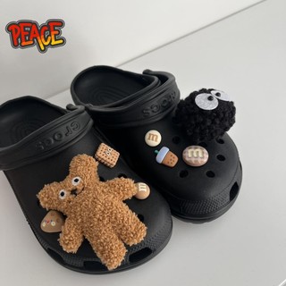 原色部落👟Ins洞洞鞋鞋花配飾韓國韓豆熊玩偶熊仔毛球冬款毛絨鞋釦可愛crocs
