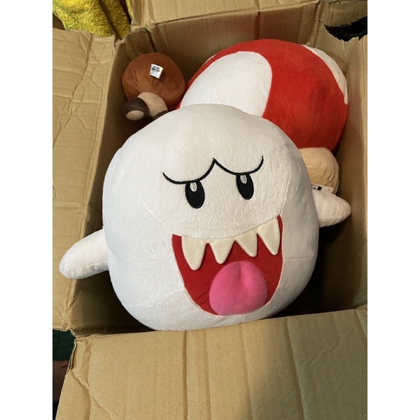 全新  有吊卡Super Mario 瑪利歐 超大 日本限定 害羞幽靈 任天堂 Nintendo TAITO 娃娃 抱枕