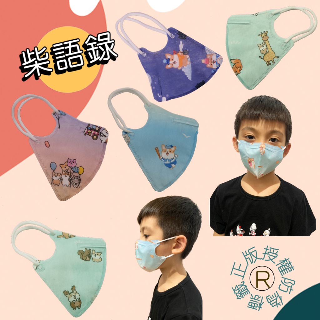【罩顧立】柴語錄-正版授權 3D立體醫用兒童口罩-10入/夾鏈袋 (台灣製)