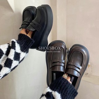 可愛大圓頭厚底素面樂福鞋 CS034｜shoesbox 鞋櫃