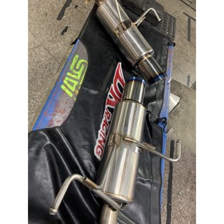 DK保養升級套件精品HKS 中+尾段排氣管LEVORG帥氣彩鈦藍尾飾管超亮眼排氣管尾段精品另有森林人柿本改GANADOR