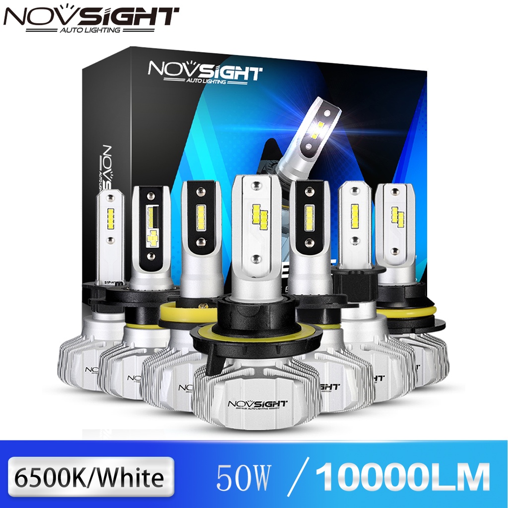 Novsight 1Pair N15 9005 9006 H7 H11 H4 汽車LED大燈霧燈 50W 10000LM