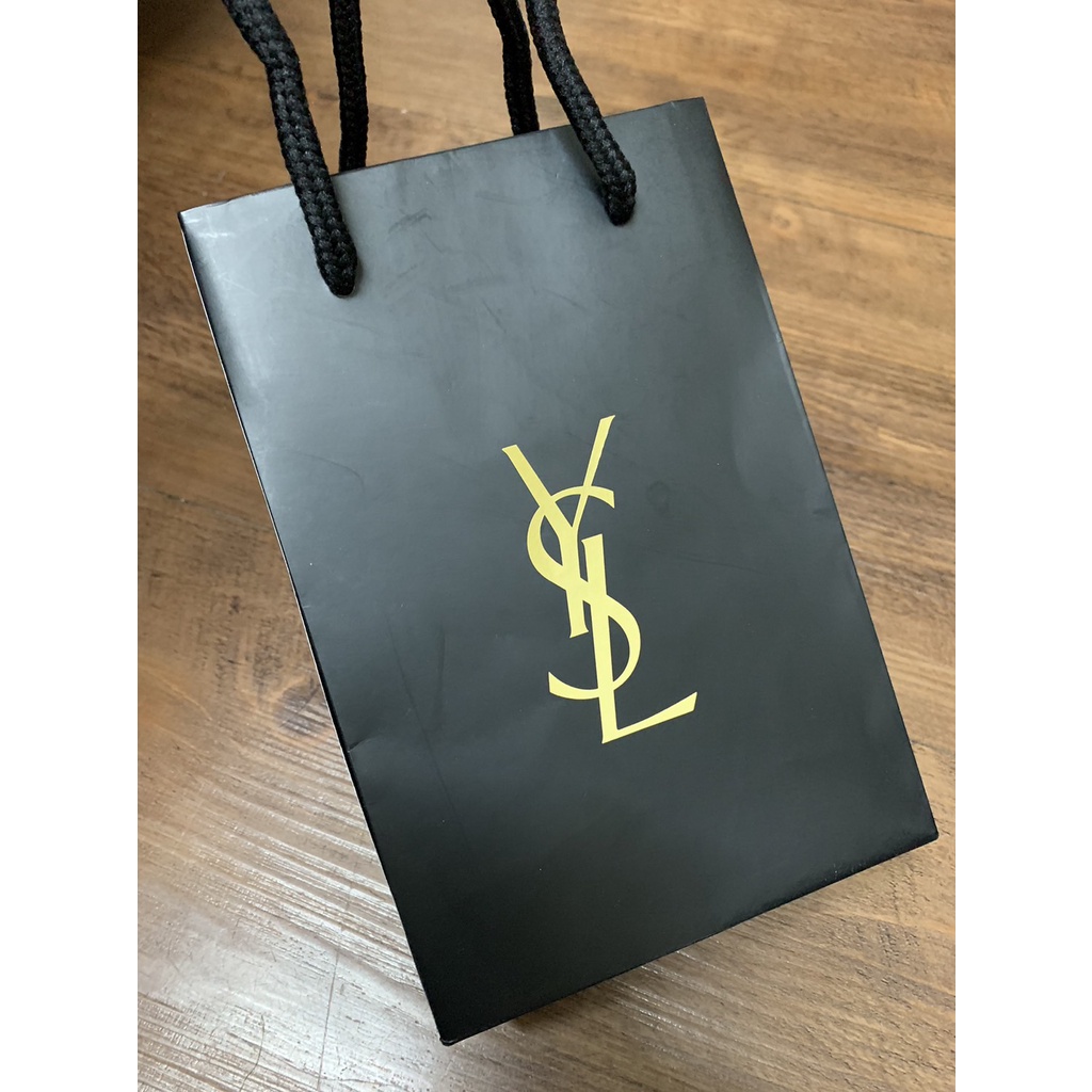 YSL 金色 logo 品牌 黑色精品禮盒包裝紙袋 專櫃正品