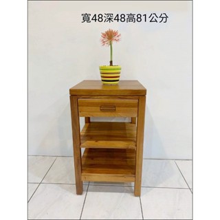 歐舍傢居 桃花心木財位桌 實木花臺 寬48公分 實木雙層花架 收納櫃 原木電話架 邊幾 實木置物架 實木小茶几 床頭架