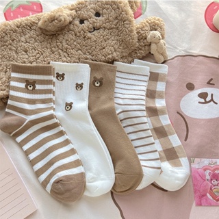 日系女孩ins小熊中筒襪 棉襪（隨機出貨）