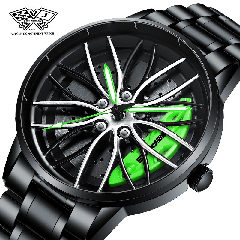 SVJ熱款輪轂手錶鍛造鏤空手錶男批發AMG 488液壓男表石英錶