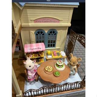 ~~瘋狂購物媽~~ 【Sylvanian Families森林家族】藍頂餐廳 粉藍庭院別墅禮盒組 藍頂西餐廳