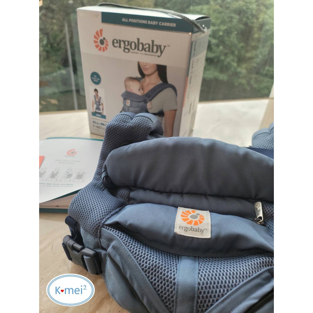 [二手清]美國ergobaby omni全階段型四式360嬰兒背帶透氣款#牛津藍