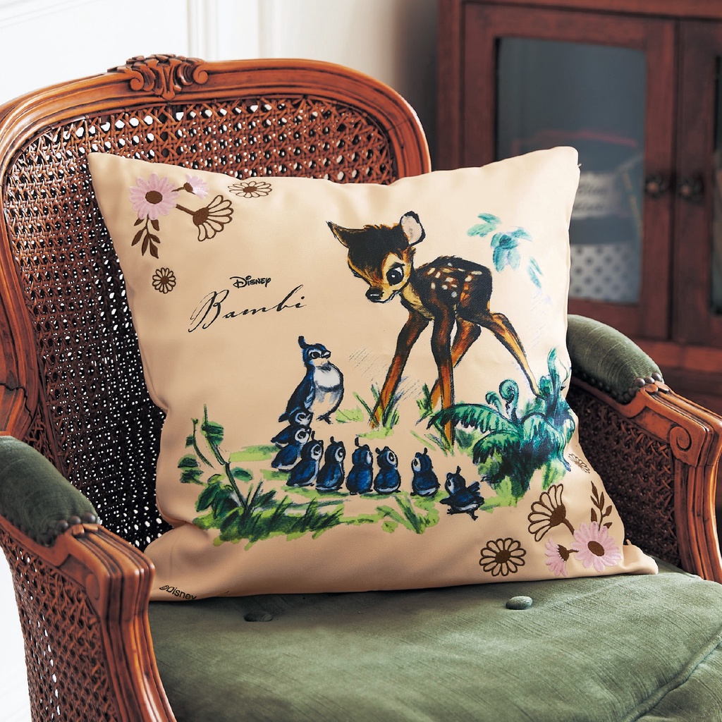 『預購』狐熊百貨 日本 🇯🇵 迪士尼 小鹿斑比 刺繡 方形 花園 抱枕套 靠墊套