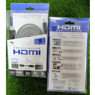 特價出清！！米裡 高畫質HDMI數位影音線 1.4版 超薄型扁線 AV-9156G 1.5米/ 3米(R-3)
