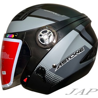 ASTONE DJ10A OO28 平光黑灰 半罩 安全帽 內藏式墨鏡 3/4 半罩式安全帽《遠古騎士》
