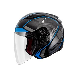 【SOL Helmets】SO-7E開放式安全帽 (幻影 黑/藍) ｜ SOL安全帽官方商城｜雙D釦／排齒釦
