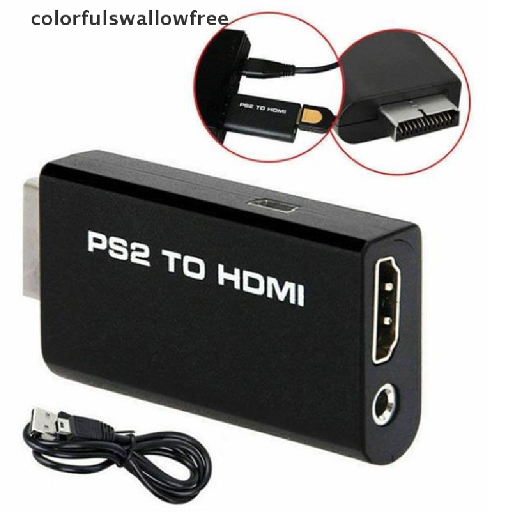 Colorfulswallowfree PS2 到 HDMI 視頻轉換器適配器,帶 3.5 毫米音頻輸出,適用於美國高清