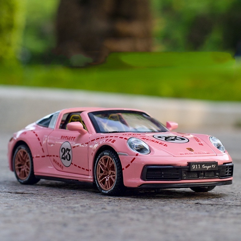 1:32 Porsche 911 TARGA 4S 合金車模聲光迴力系列壓鑄車兒童汽車玩具
