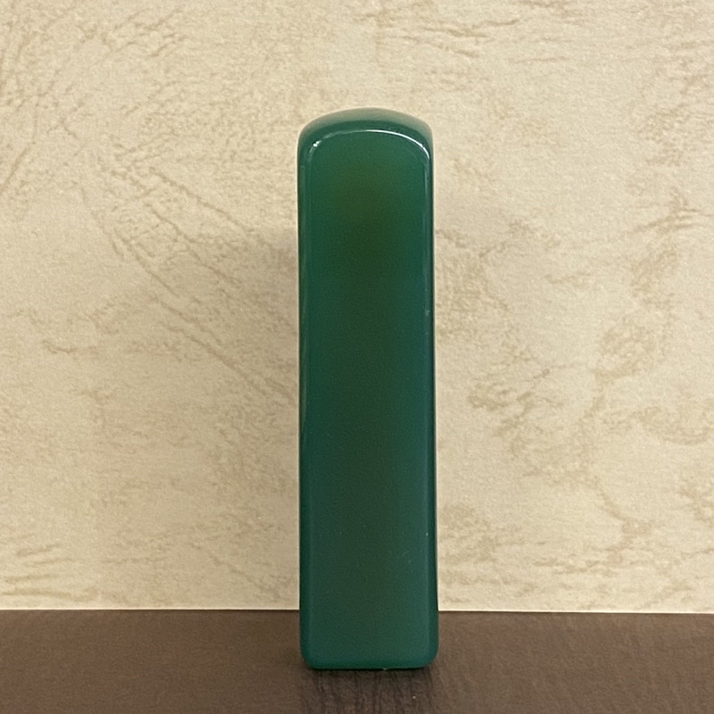 精石工藝 綠瑪瑙印章綠色帶花紋印鑑章免費刻名字 蝦皮購物