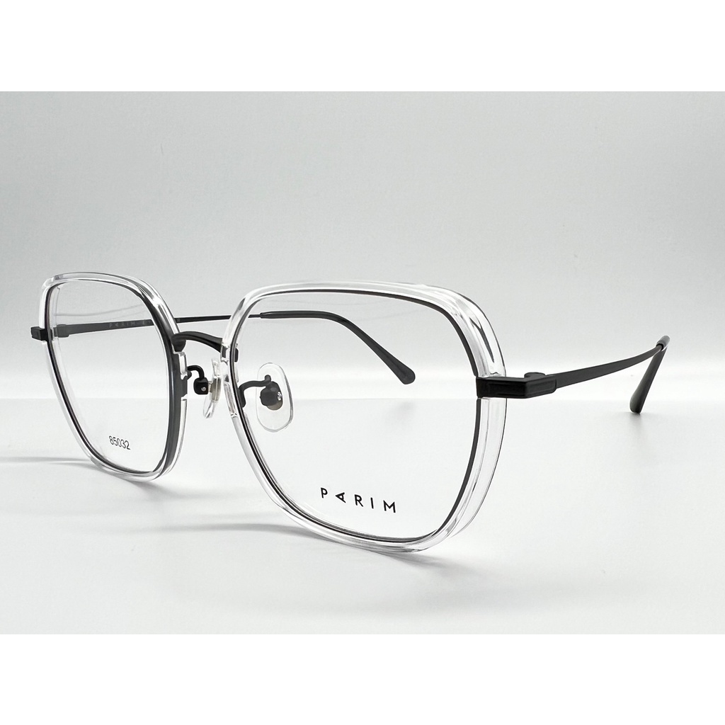 [檸檬眼鏡]🍋PARIM 85032 B1 輕量 透明黑邊六角型光學框