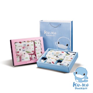 臺灣 KUKU Duckbill 酷咕鴨 動物派對成長型懶人包巾禮盒(2色可選)【安琪兒婦嬰百貨】
