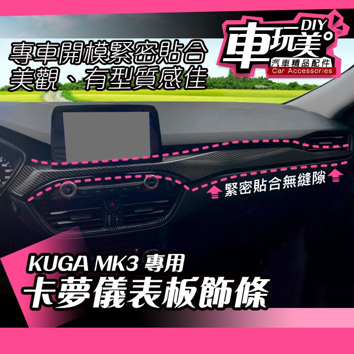 【車玩美🚘汽車精品配件】KUGA MK3 專用 儀表板飾條 中控台飾條 卡夢 FORD DIY 防護 飾板 飾蓋 飾框