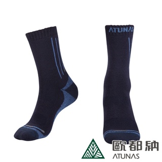 歐都納 中筒羊毛登山襪(A1ASCC02N 藍黑)