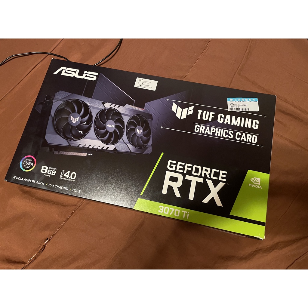 售完【近全新二手顯卡-原廠保已註冊】ASUS TUF GAMING RTX 3070Ti 8G PCIE4.0