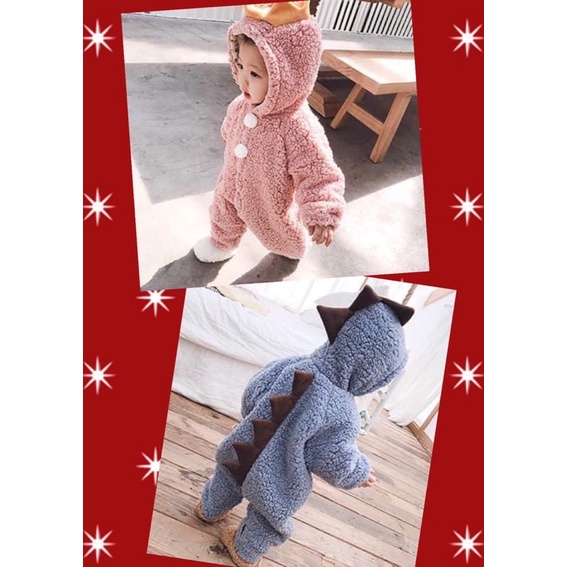 萌寶貝童裝舖 動物造型 爬服 連身衣 刷毛 刷絨 冬裝