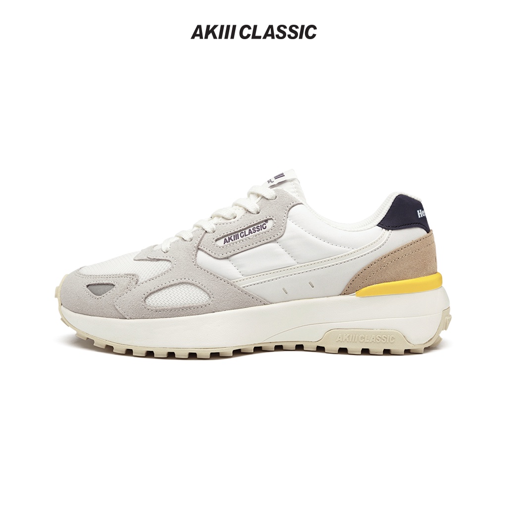 【AKIII CLASSIC】復古絨布拼接慢跑鞋 Heritage Jogger _Gray Camel | 韓版 男女