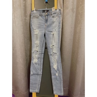 免運費hollister 淺色破洞牛仔褲👖有伸縮