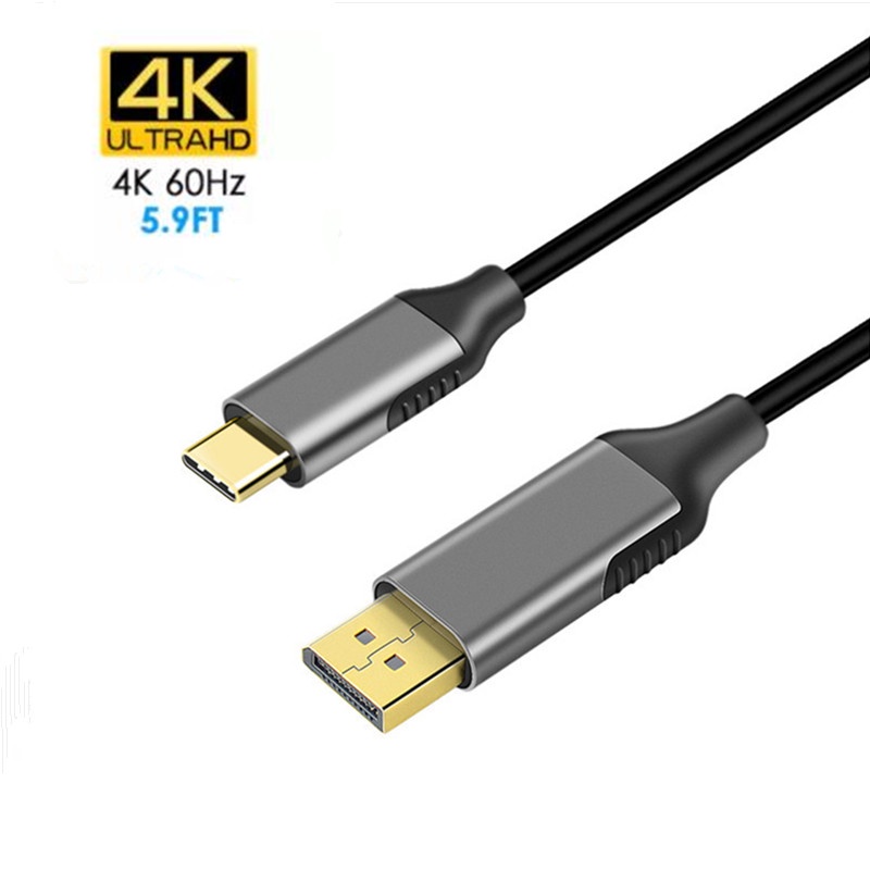 Usb C 到 DP 電纜 C 型公頭到 Displayport 公頭適配器 4K 60HZ UHD 用於電話電視 iP