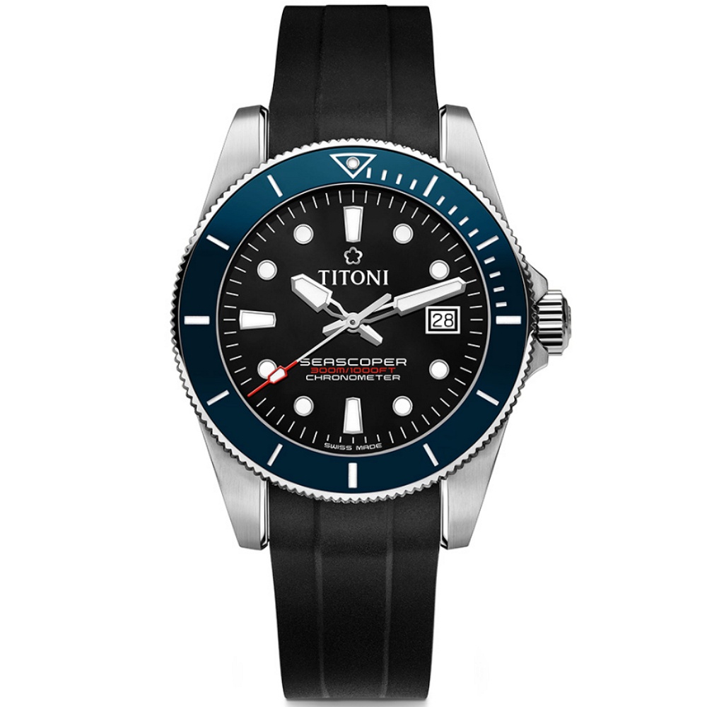 TITONI 梅花錶 海洋探索 SEASCOPER 300 陶瓷錶圈 潛水機械腕錶 (83300S-BE-R-706)