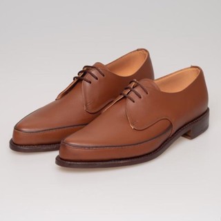英國 George Cox - 3840 Leather Sole Gibson 尖頭 皮底鞋 英式 皮鞋 - 咖啡色