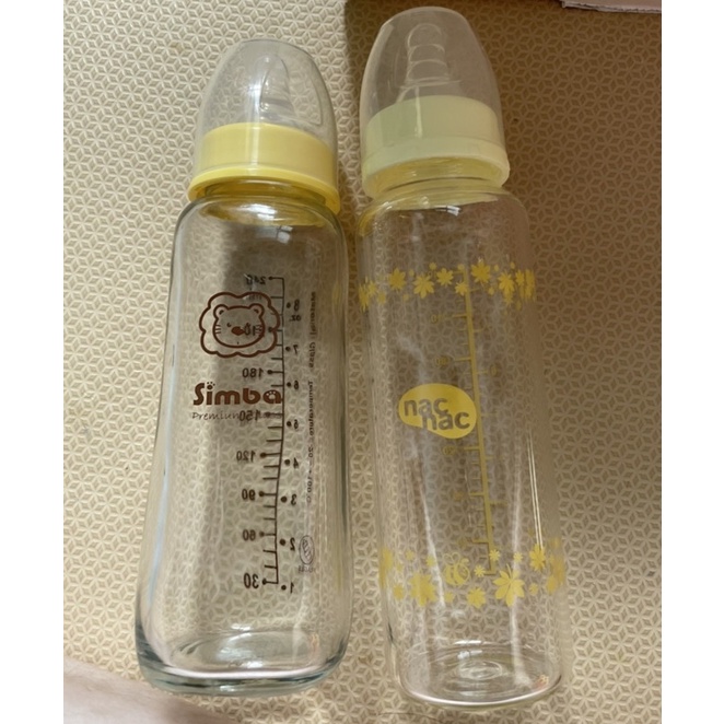 全新NacNac 超輕量玻璃標準奶瓶-240ML/simba 玻璃標準奶瓶-240ML