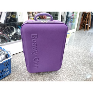 212-(有泛黃)Beauty Club 紫色 約18吋 布 行李箱 密碼000 可托拉/可手提