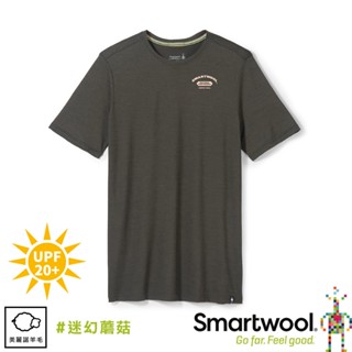 【SmartWool 美國 男 塗鴉短Tee/迷幻蘑菇《霧褐》】SW016674/排汗衣/機能衣/短T