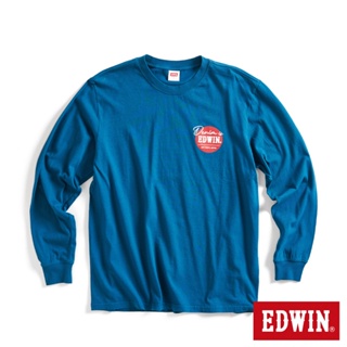 EDWIN 網路獨家 圓標LOGO長袖T恤(土耳其藍)-男款