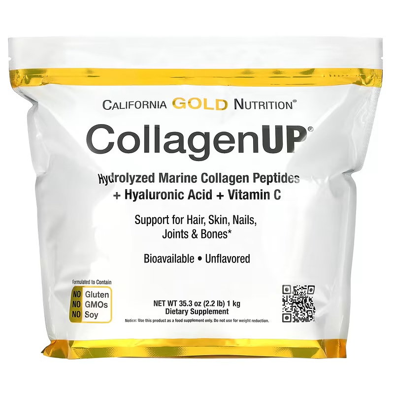 California Gold Nutrition CollagenUP 水解海洋膠原蛋白肽+透明質酸+維生素 C