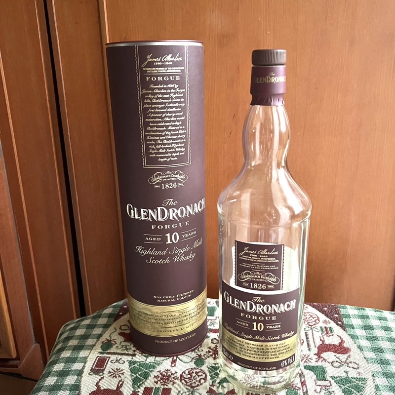 GLENDRONACH 格蘭多納10年福格谷/12年威士忌空酒瓶/多用途玻璃空瓶/水瓶/酒瓶/裝飾/容器/花器