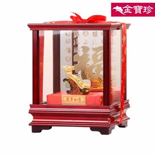 [金寶珍銀樓]如意純黃金藝術擺件-萬事如意 退休禮物