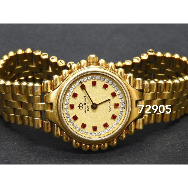 售3500元~早期法國伯納18K金石英金錶重37.9g，金錶，名錶，伯納，手錶，鐘錶，錶~早期法國伯納金錶