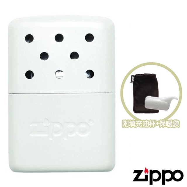 【美國 Zippo】世界經典品牌 6hr Hand Warmer暖手爐/懷爐.附填充油杯+保溫束口袋_珍珠白_40452