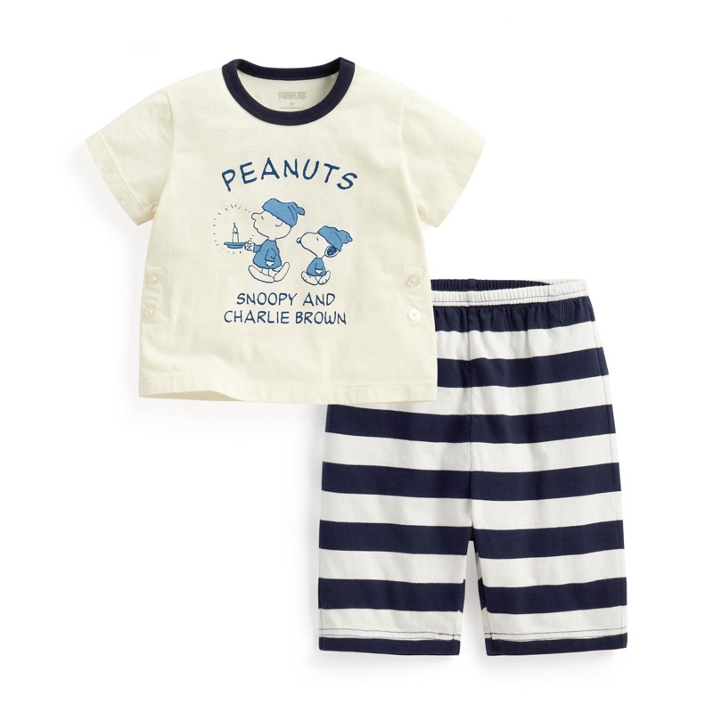 嬰幼兒純棉家居套裝-史努比系列-藏青#寶寶衣服#寶寶套裝#寶寶居家服