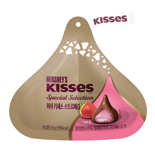 好時Hersheys KISSES草莓慕斯夾餡牛奶巧克力36g【愛買】