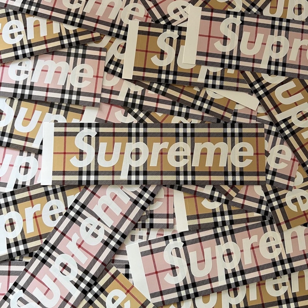 Supreme X Burberry 2022 S/S 春夏 box logo sticker貼紙 現貨