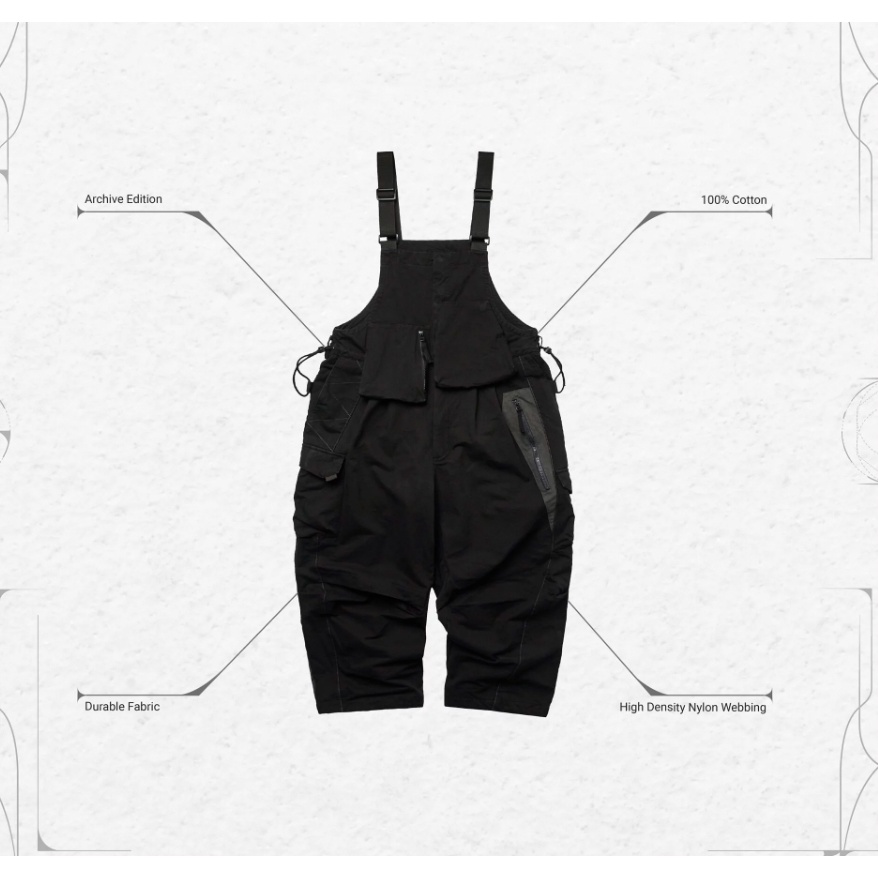 Goopi “vi-t6x” multi-pocket utility dungarees 黑3 全新 吊帶褲
