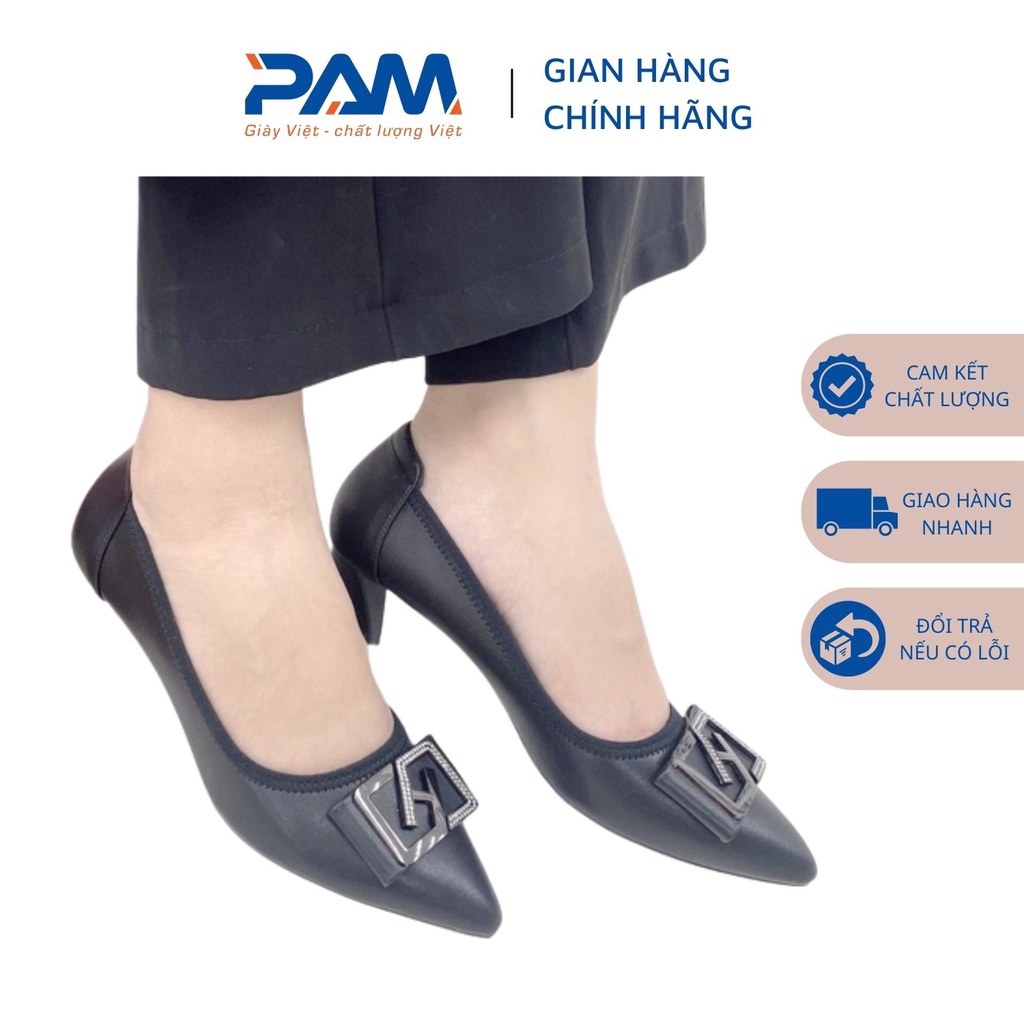 Pam 尖頭高跟鞋,越南風格高品質皮革和 H 扣獨特 7 厘米 - CGBT112 - 尺寸 35-39