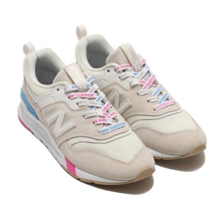 全新絕版New balance 997 CW997HKA 女鞋 麂皮 慢跑鞋(US7號)米白 桃紅 藍 贈原廠白色鞋帶