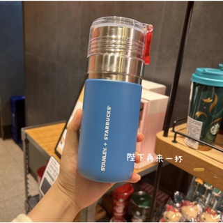 Starbucks官方正品！韓國星巴克杯子2022聖誕節藍色stanley不銹鋼保溫杯果汁珍奶茶奶昔茶水咖啡杯500ml