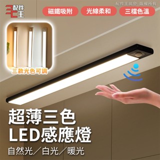 超薄款 感應燈 40cm 60cm 80cm LED燈條 三種光色 廚房燈 磁吸燈 櫥櫃燈 配件王批發