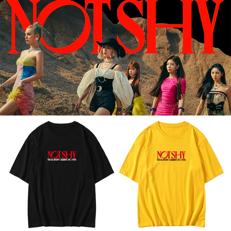 【明星同款】ITZY專輯NOT SHY周邊同款短袖T恤寬松印花打歌服男女上衣 圓領短袖 圓領T恤 短袖上衣 百搭上衣21