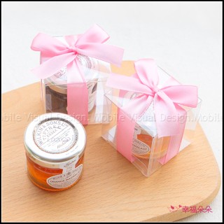 甜蜜蜜「透明盒裝」英國Tiptree果醬小禮盒 (粉色緞帶) 迎賓禮 送客禮 位上禮 來店禮 生日分享 交換禮物